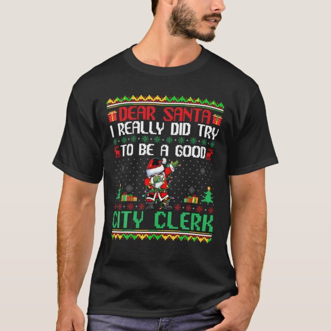 Camiseta Santa intenta ser un buen empleado de la ciudad Na (Anverso)