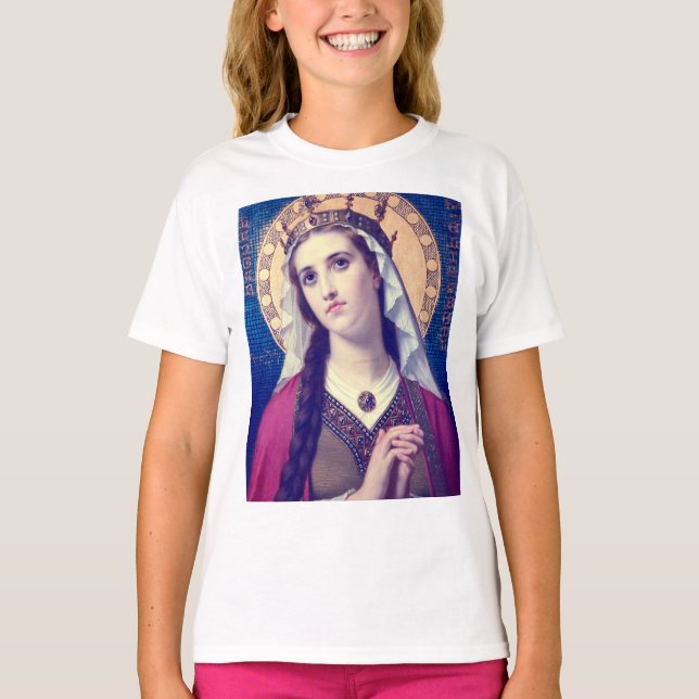 Camiseta Santa Isabel de Hungría Estilo Romántico Premium (Anverso)
