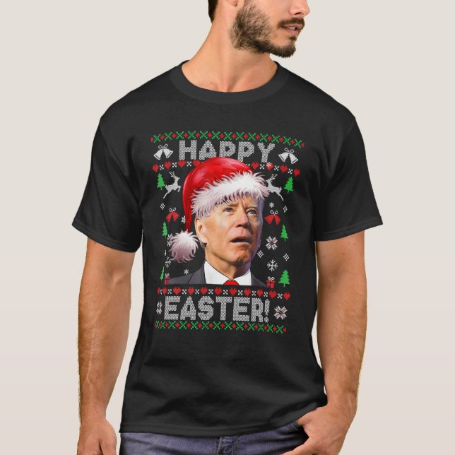 Camiseta Santa Joe Biden Felices Navidades de Pascua (Anverso)