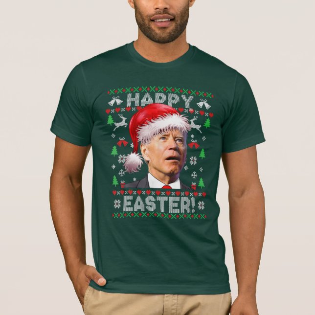 Camiseta Santa Joe Biden Felices Navidades de Pascua (Anverso)