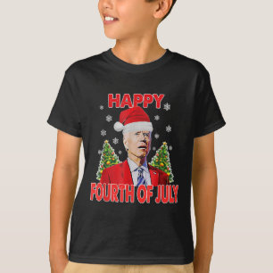 Camiseta Santa Joe Biden Feliz 4 De Julio Divertida Navidad