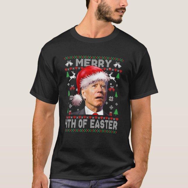 Camiseta Santa Joe Biden Feliz 4 De Navidades Famosos De Pa (Anverso)