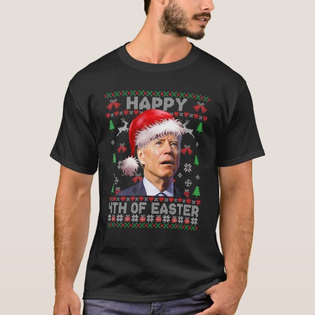 Camiseta Santa Joe Biden Feliz 4 De Navidades Famosos De Pa (Anverso)