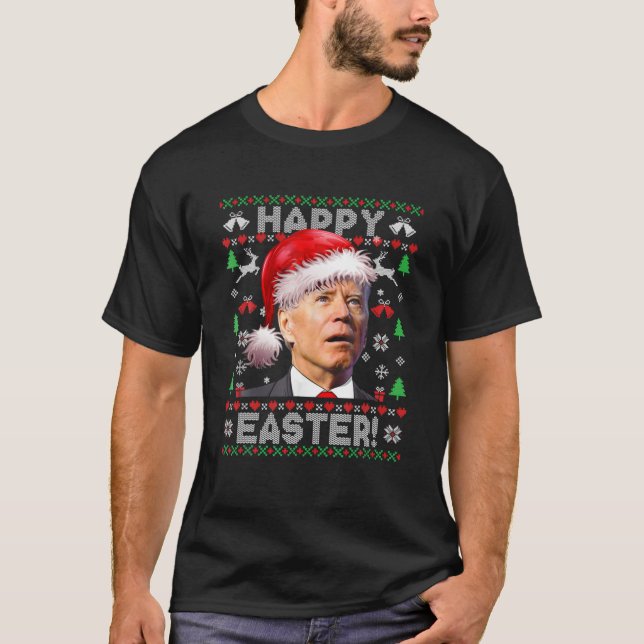 Camiseta Santa Joe Biden Feliz Pascua Navidades feos sudan (Anverso)