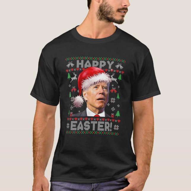 Camiseta Santa Joe Biden Feliz Pascua Navidades feos sudan (Anverso)