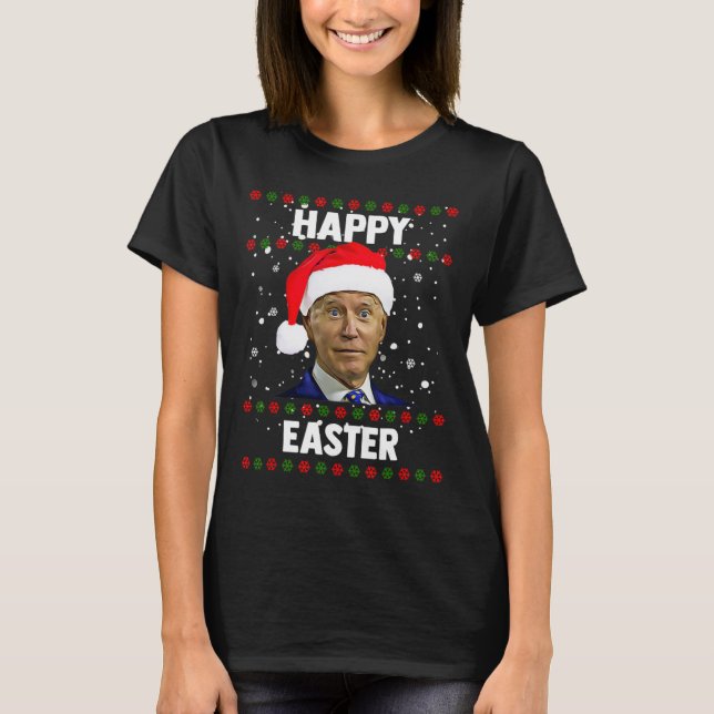 Camiseta Santa Joe Biden Feliz Pascua Navidades feos sudan (Anverso)
