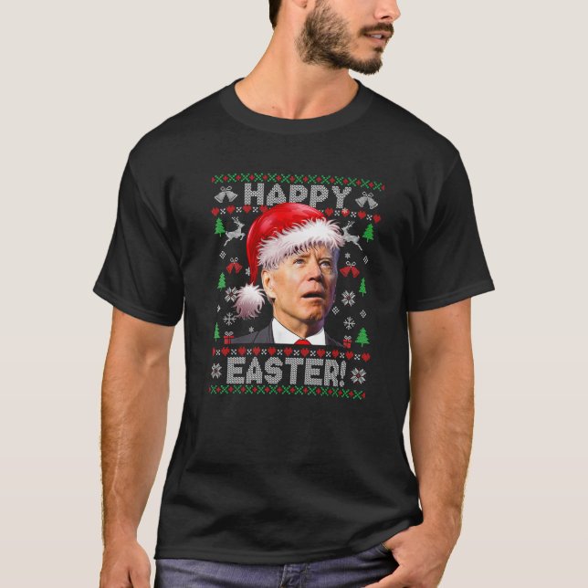 Camiseta Santa Joe Biden Feliz Pascua Navidades feos sudan (Anverso)