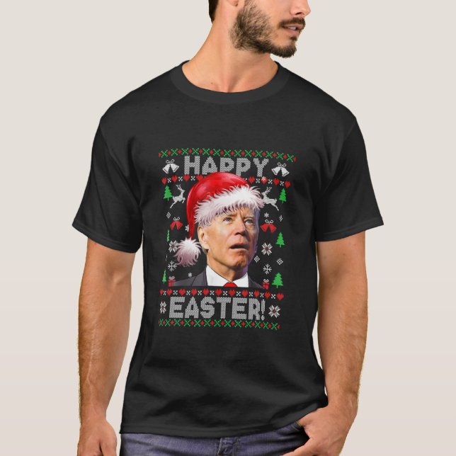 Camiseta Santa Joe Biden Feliz Pascua Navidades feos sudan (Anverso)