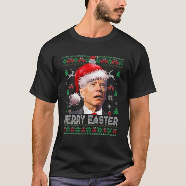 Camiseta Santa Joe Biden Funny Merry Easter Navidades Feo (Anverso)