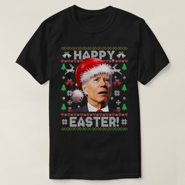 Camiseta Santa Joe Biden Happy Easter Ugly Christmas Sweate (Diseño del anverso)