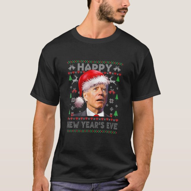 Camiseta Santa Joe Biden Happy New Year's Eve Ugly Christma (Anverso)
