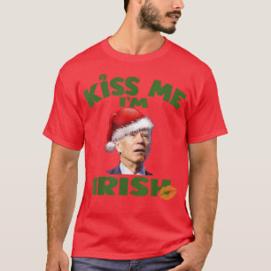 Camiseta Santa Joe Biden me besa, soy irlandés feliz St