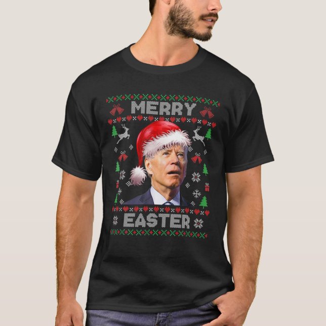 Camiseta Santa Joe Biden Navidades feos de la Pascua de Cer (Anverso)