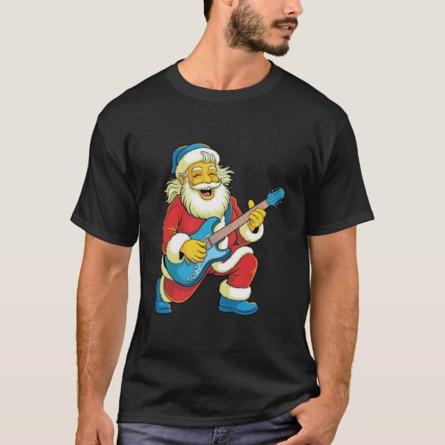 Camiseta Santa joyfully playing guitar in xmas (Anverso)