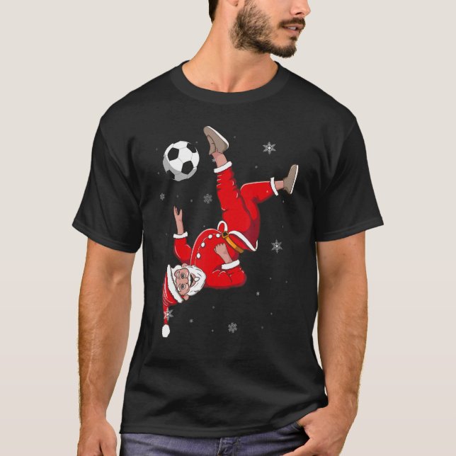 Camiseta Santa Juega Tijeras de pelota de fútbol patean a N (Anverso)