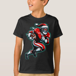 Camiseta Santa jugando fútbol americano Navidad Mujeres Yo