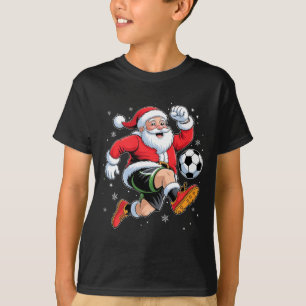 Camiseta Santa jugando fútbol Navidad chicos hombres niños