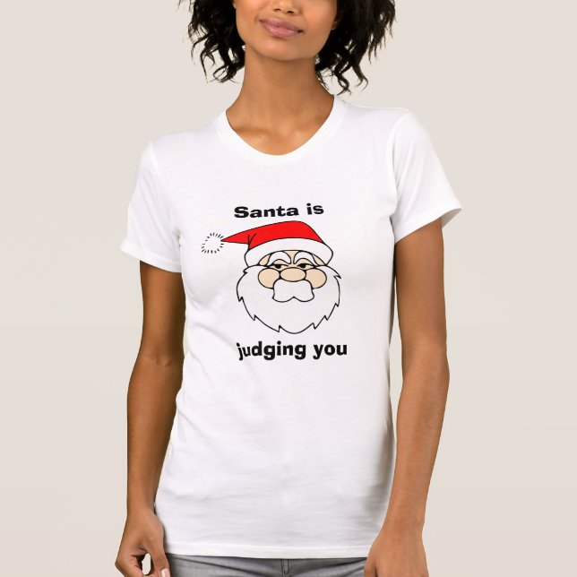Camiseta Santa Juzga a Navidades graciosos (Anverso)