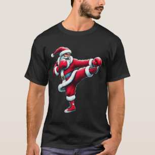 Camiseta Santa Kickboxing Boxeo Patadas Deportes Geniales C