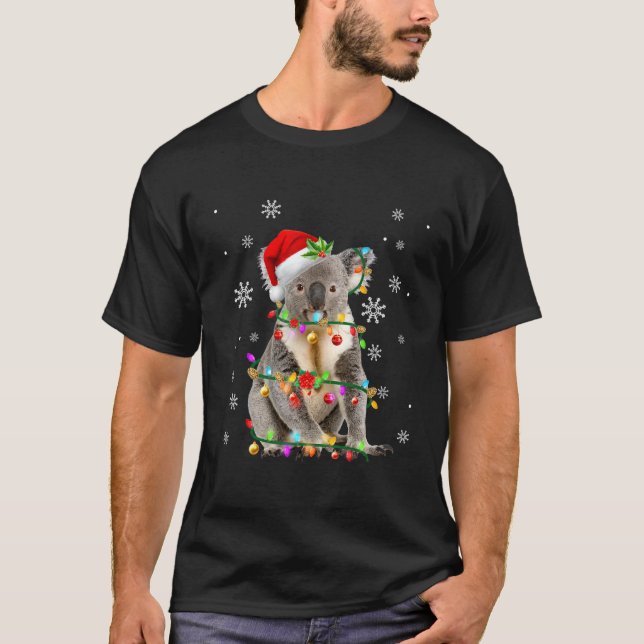Camiseta Santa Koala Luz del árbol de Navidad Pajama X Mas  (Anverso)