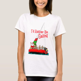 Camiseta Santa la navegación del marinero en el navidad
