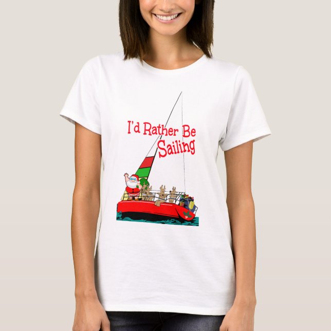 Camiseta Santa la navegación del marinero en el navidad (Anverso)