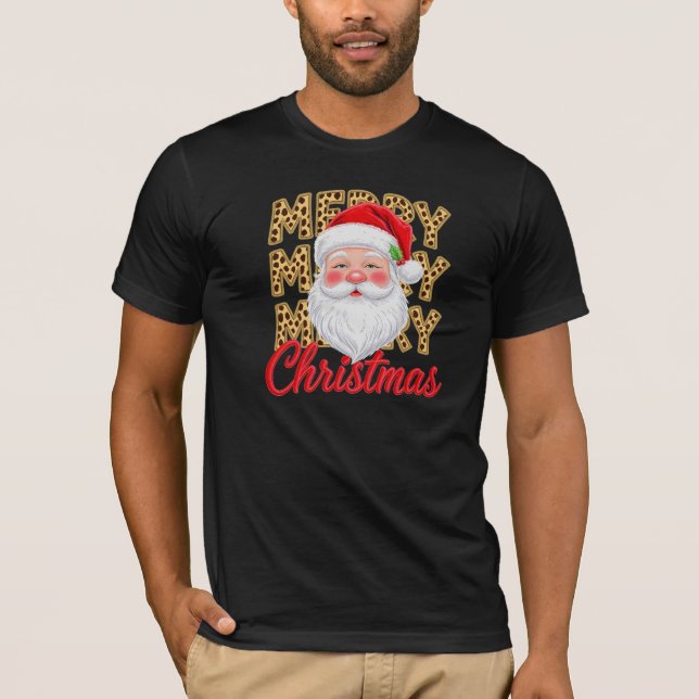 Camiseta Santa Leopard Print MERRY CHRISTMAS (Anverso)