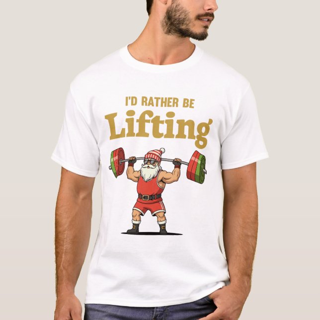 Camiseta Santa Levantando Pesas (Anverso)