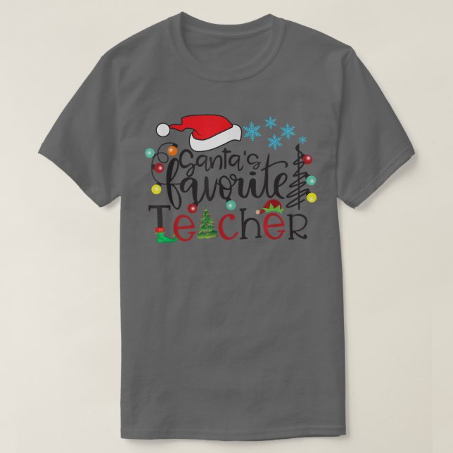 Camiseta Santa Lig, profesora favorita de Santa Lig, Navida (Diseño del anverso)