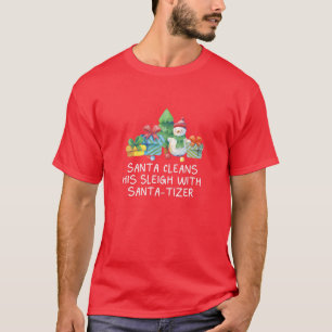 Camiseta Santa Limpia Su Sleigh Con Navidades De Santa-Tize