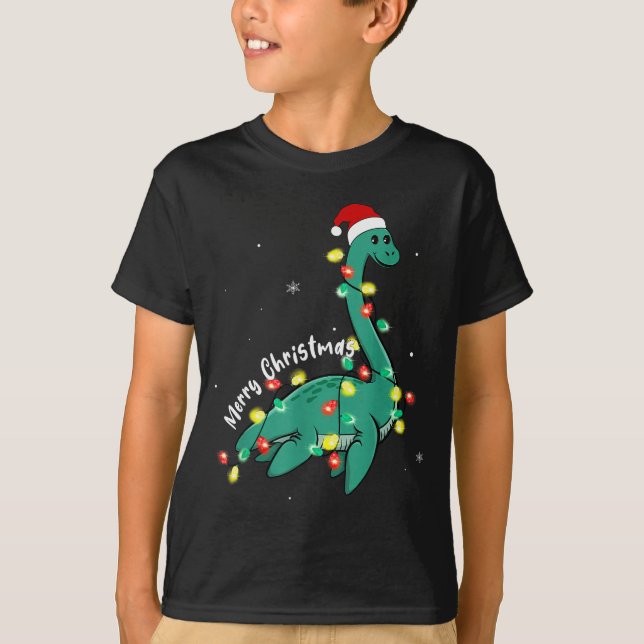 Camiseta Santa Loch Ness Monster Christmas Nessie Boys Girl (Anverso)