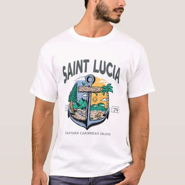 Camiseta Santa Lucía Caribe oriental (Anverso)