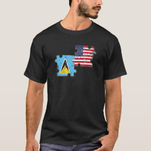 Camiseta Santa Lucía Estados Unidos Bandera norteamericana 