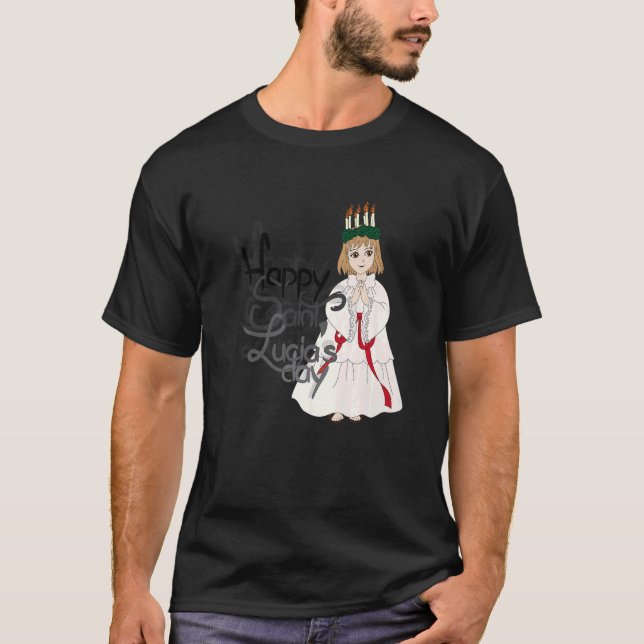 Camiseta Santa Lucía Patrocinadora De Ojos Y Ciegos Católic (Anverso)