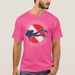 Camiseta Santa Lucía Scuba Bandera De Buceo Buceando Wo