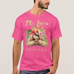 Camiseta Santa Lucía Sloth Like a Boss Vacation Souvenir Gi