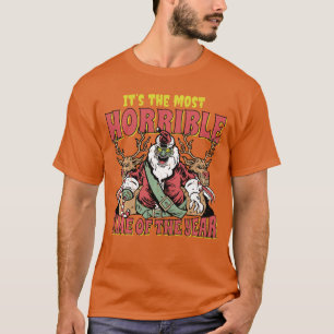 Camiseta Santa malvado momento más horrible del año terror 