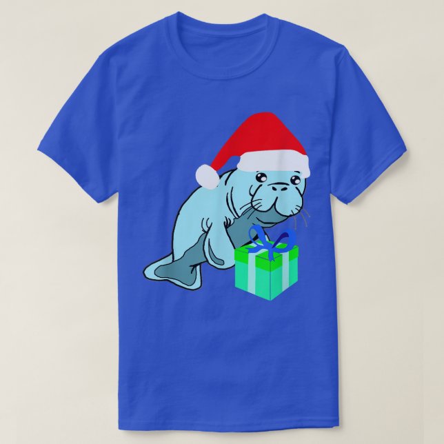 Camiseta Santa Manatee Costume Funny Dugongidae Xmas Cristo (Diseño del anverso)