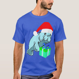 Camiseta Santa Manatee Costume Funny Dugongidae Xmas Cristo