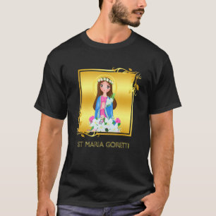 Camiseta Santa María Goretti Pureza Santos Católicos Lirio 