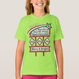 Camiseta Santa Marquee Retro - Ho Ho Merry & Bright