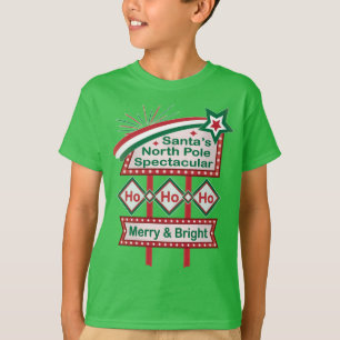 Camiseta Santa Marquee Retro - Ho Ho Merry & Bright