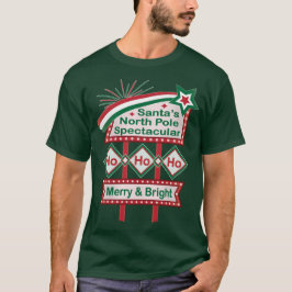 Camiseta Santa Marquee Retro - Ho Ho Merry & Bright