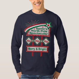 Camiseta Santa Marquee Retro - Ho Ho Merry & Bright