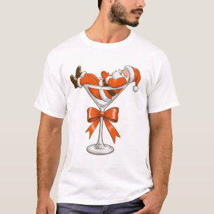 Camiseta Santa Martini Coqueta Chica Navidad Lazo Festivo