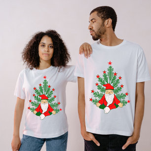Camiseta Santa Meditando bajo un árbol de Navidad