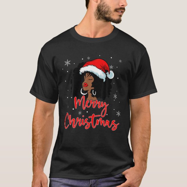 Camiseta Santa Melanin Melanin Gorra norteamericana african (Anverso)