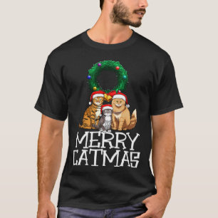 Camiseta Santa Meowy Catmas  Feliz árbol de Navidad