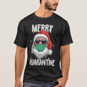 Camiseta Santa Merry Quarantine Humor Navidades Santa Face
