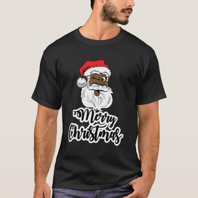 Camiseta Santa Merry, una Santa Americana Negra (Anverso)